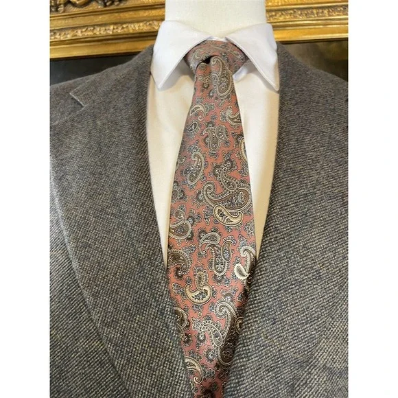 Jack Victor 42R Lucawood SPJ 100% Wool Soft Tweed‎ Brown Windowpane 2Btn Blazer